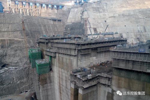 白鶴灘水電站建造現(xiàn)場